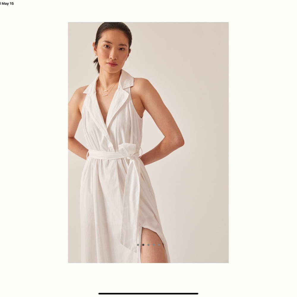 Maeve Anthropologie Size Medium cotton buttonfront belted maxi dress.